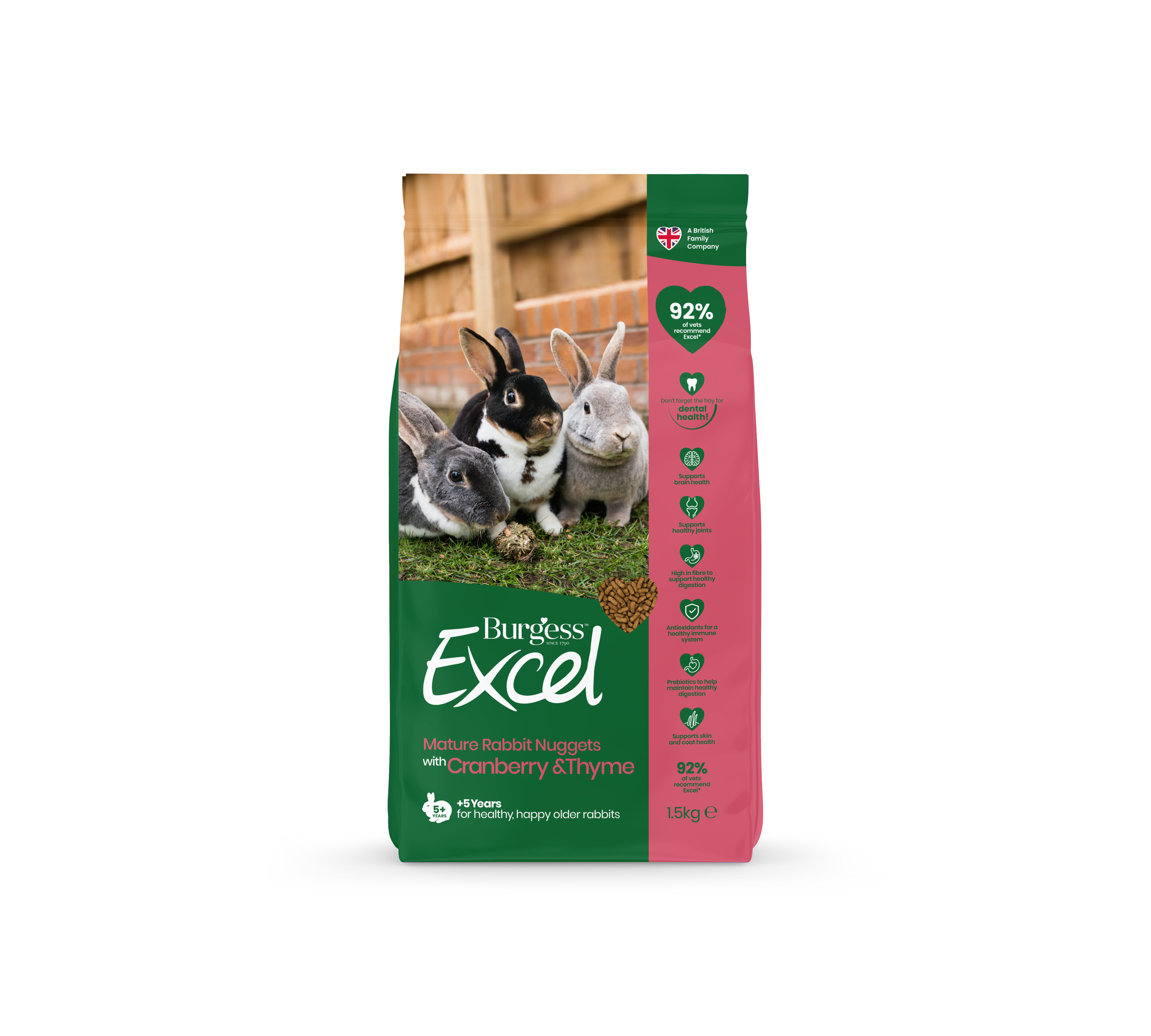 Excel Rabbit kaninfoder - Mature Cranberry & Thyme 1,5 kg