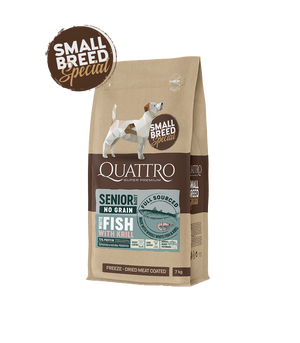 Super premium hundefoder -   kornfri små racer Senior/diet, hvidfisk & Krill