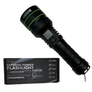 Ekstrem kraftig lommelygte 10.000 Lumens + powerbank