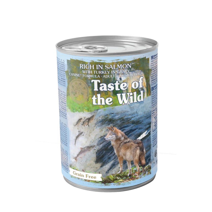 Totw Salmon Turkey Gravy Dog can 390g